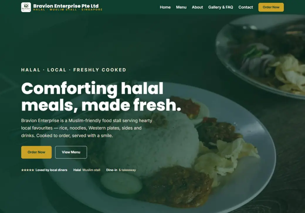 Online store built with Warely Ecom — Halal stall (Food)