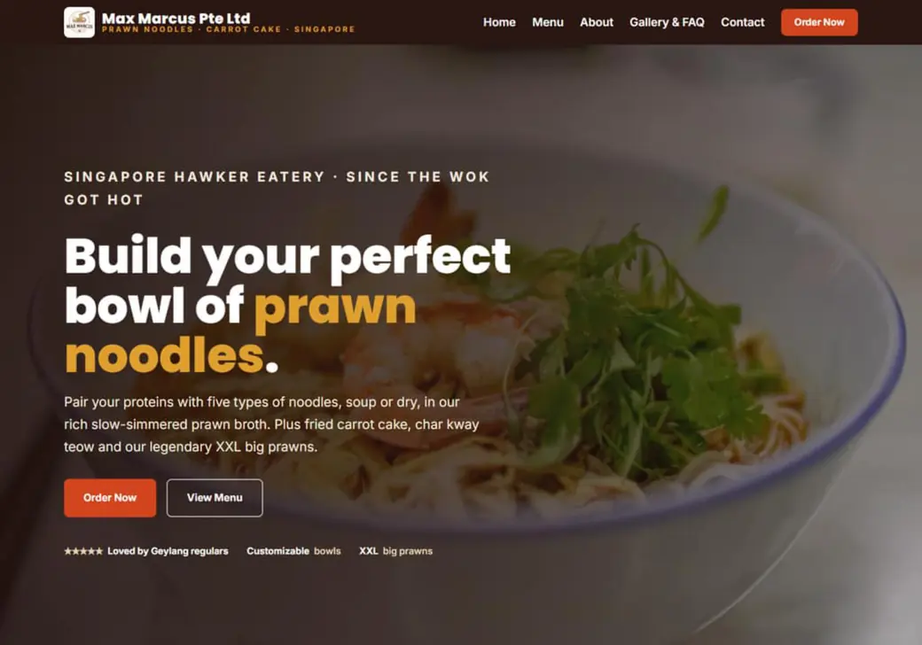 Online store built with Warely Ecom — Prawn noodle (Food)