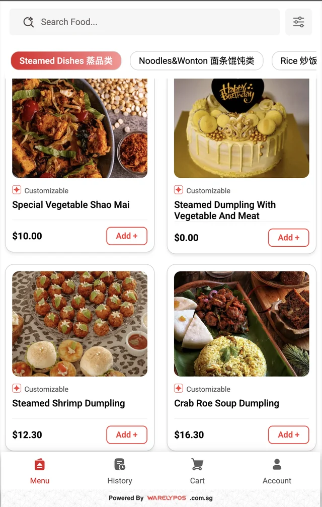 WarelyPOS — QR & online ordering screen
