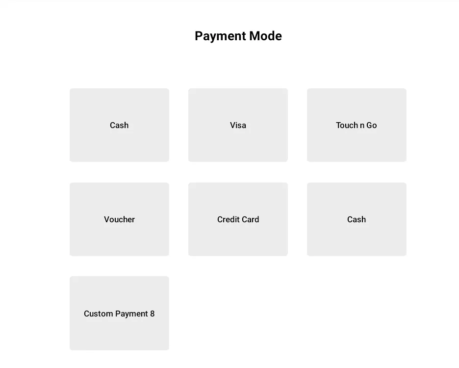 WarelyPOS payment screen — choosing a payment method